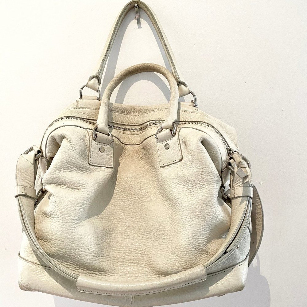 DVF OFF WHITE LEATHER DUFFLE BAG extra COIN PURSE